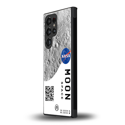 moon space back phone cover | glass case for samsung galaxy s24 ultra