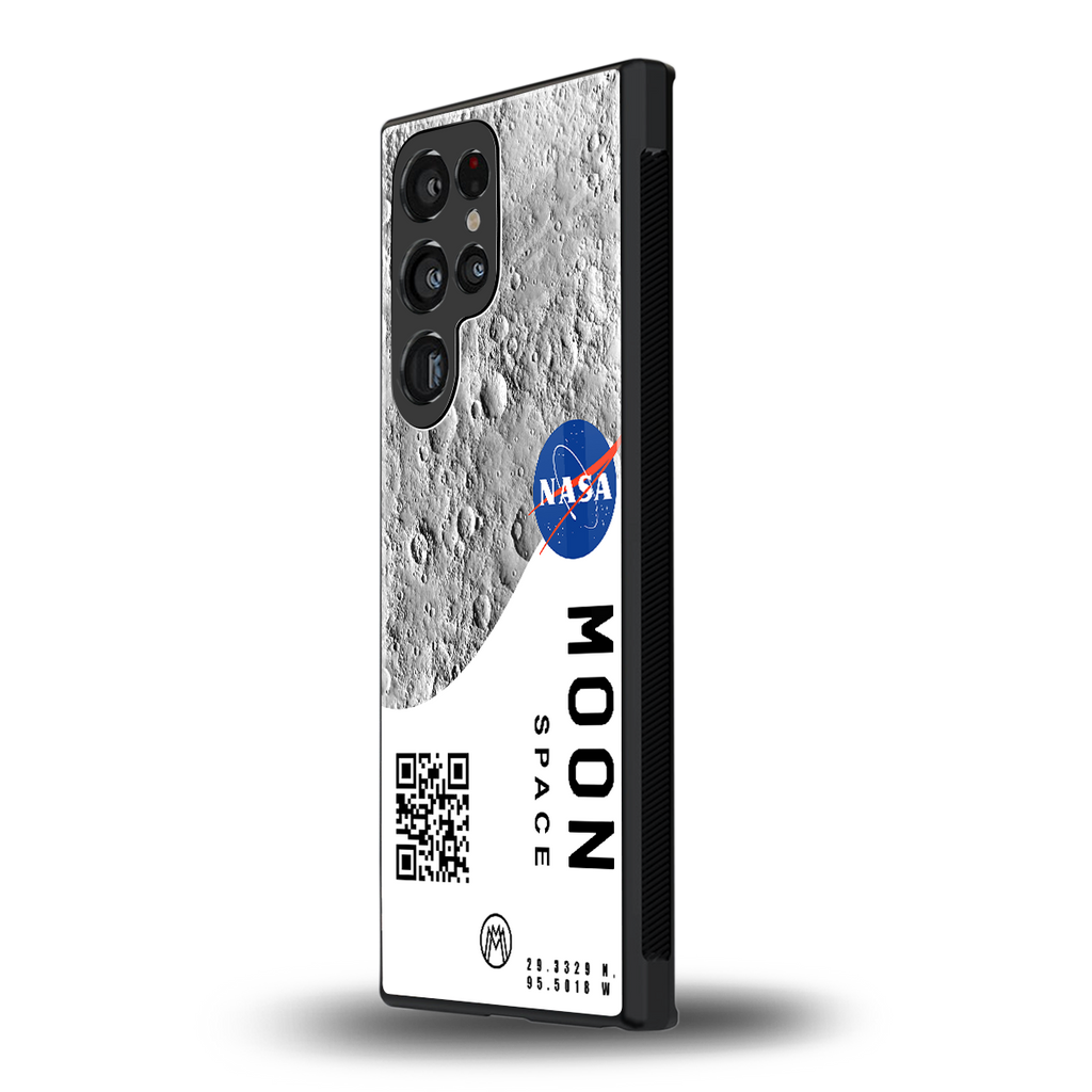 moon space back phone cover | glass case for samsung galaxy s23 ultra