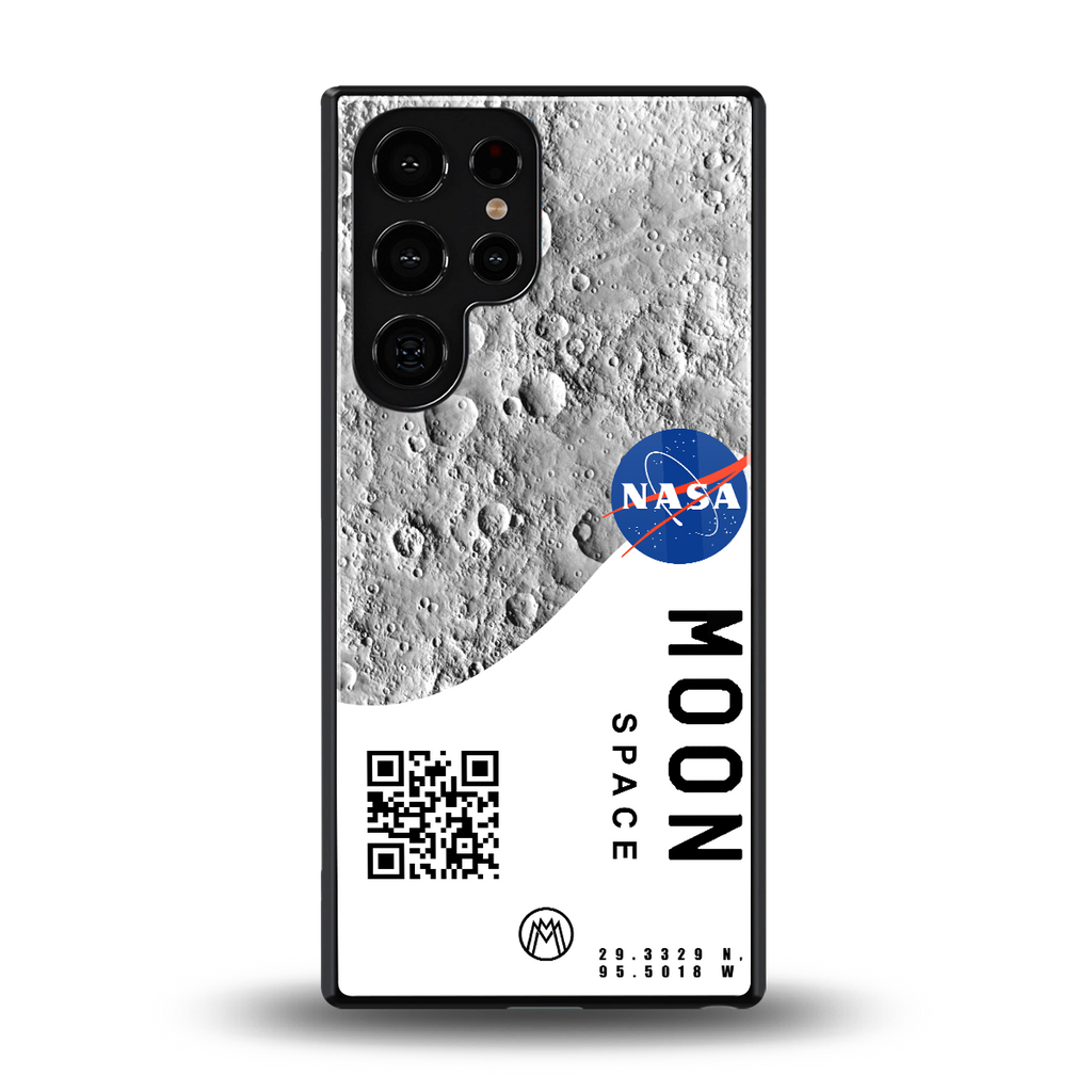 moon space back phone cover | glass case for samsung galaxy s25 ultra