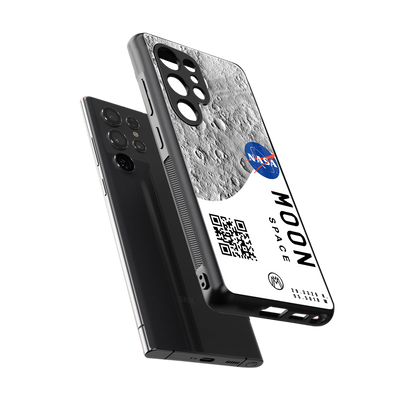 moon space back phone cover | glass case for samsung galaxy s25 ultra