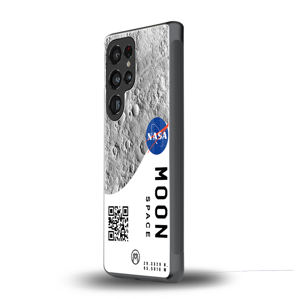 moon space back phone cover | glass case for samsung galaxy s25 ultra