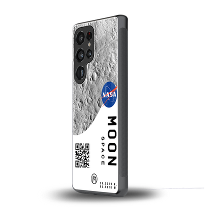 moon space back phone cover | glass case for samsung galaxy s25 ultra