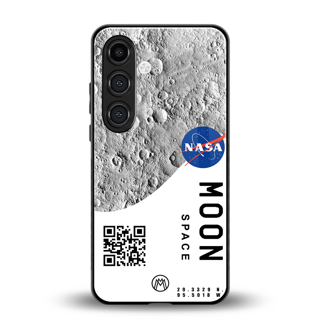 moon space back phone cover | glass case for samsung galaxy s24