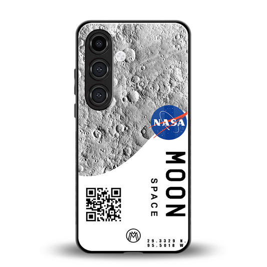 moon space back phone cover | glass case for samsung galaxy s23 plus