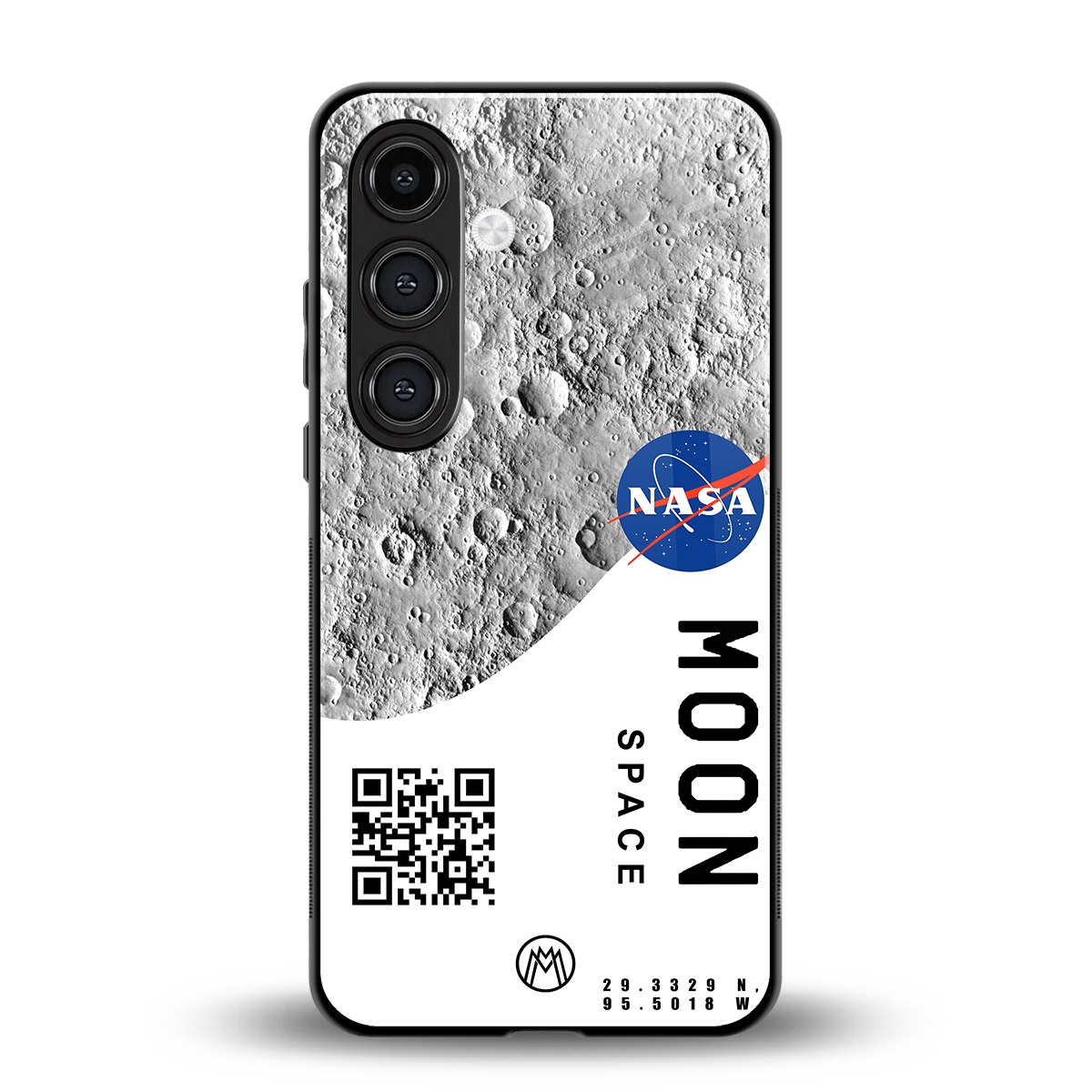 moon space back phone cover | glass case for samsung galaxy s24 plus