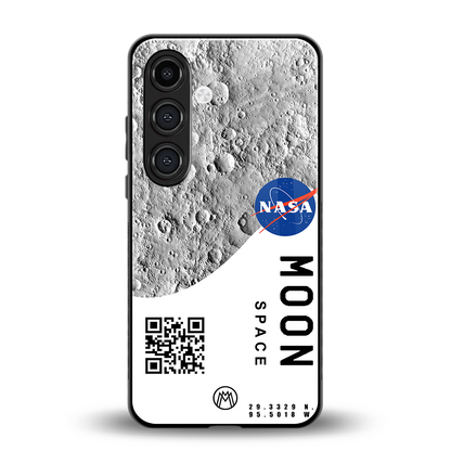 moon space back phone cover | glass case for samsung galaxy s24 plus