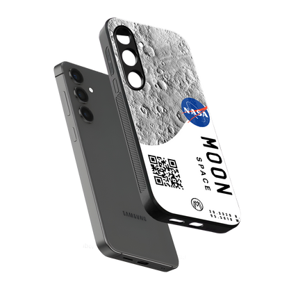 moon space back phone cover | glass case for samsung galaxy s23 plus