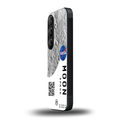 moon space back phone cover | glass case for samsung galaxy s24 plus