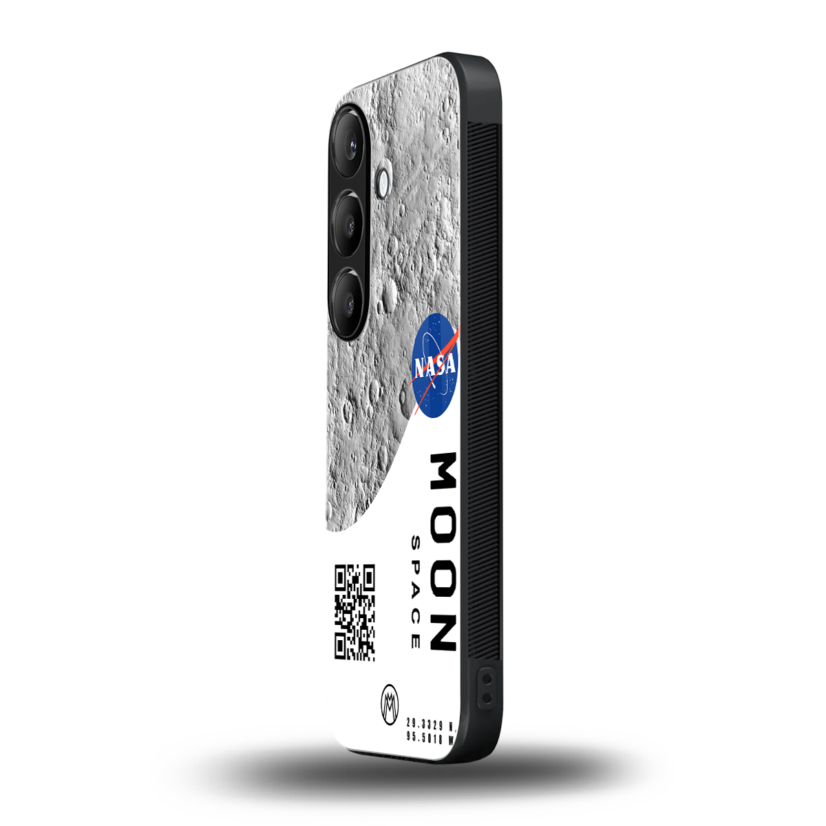 moon space back phone cover | glass case for samsung galaxy s25 plus