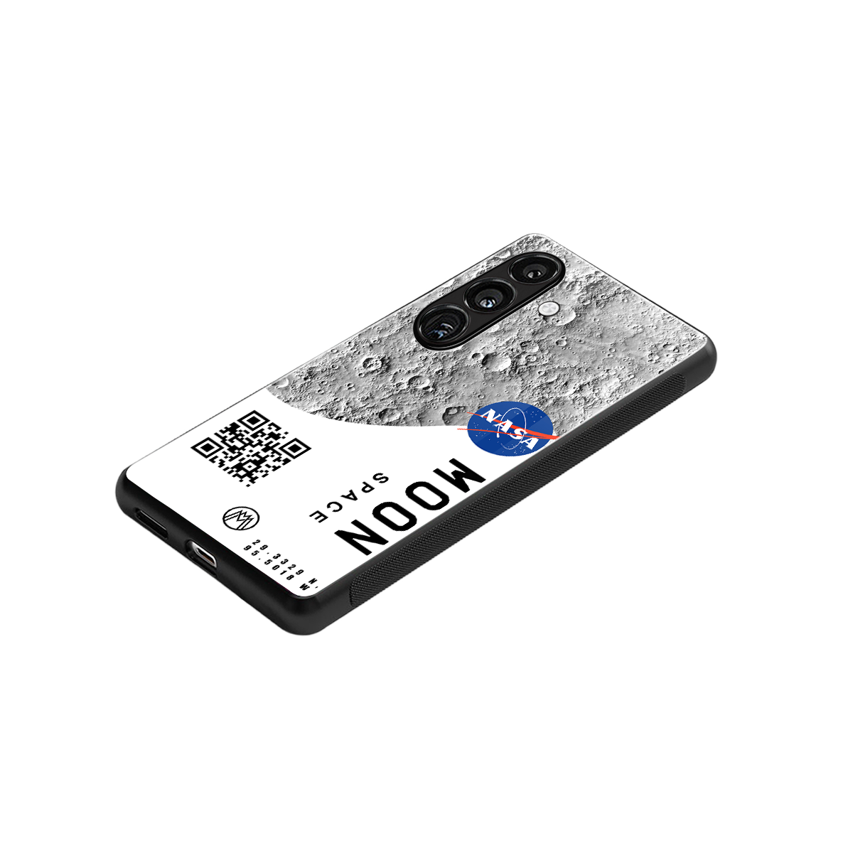 moon space back phone cover | glass case for samsung galaxy s24 plus