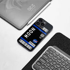 moon boarding pass back phone cover | glass case for iphone 13 mini