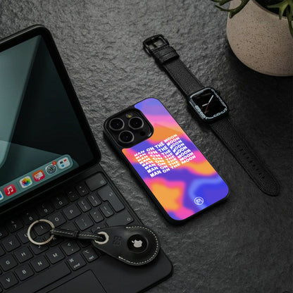 moon man back phone cover | glass case for iphone 16 pro
