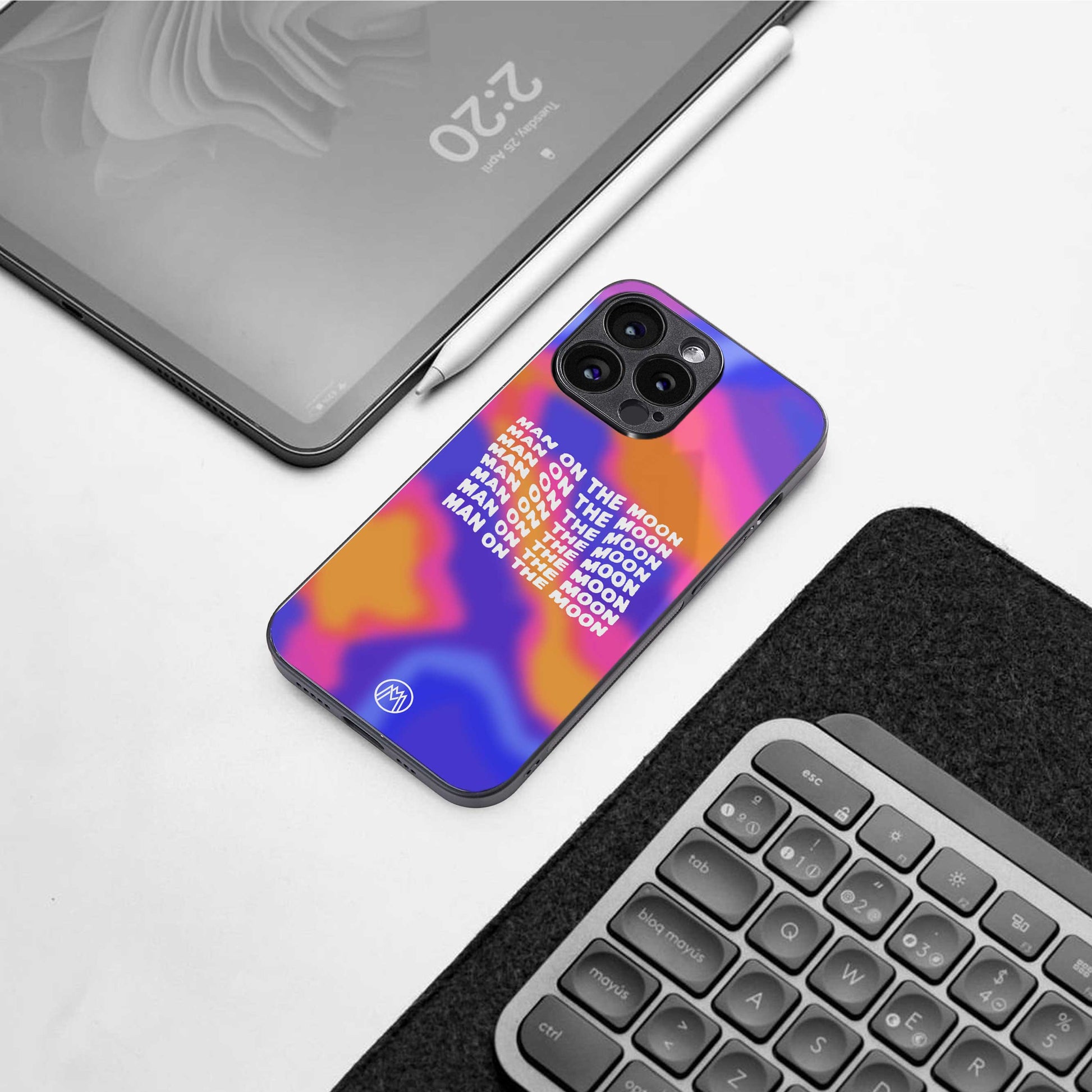 moon man back phone cover | glass case for iphone 13 pro max
