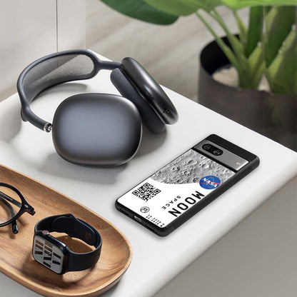 moon space back phone cover | glass case for samsung galaxy s24 plus