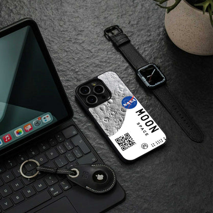 moon space back phone cover | glass case for iphone 13 pro max