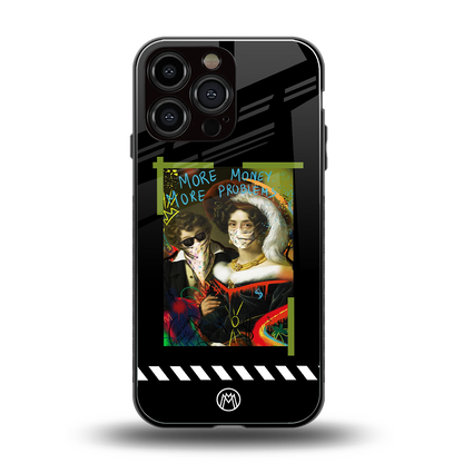 more money more problems back phone cover | glass case for iphone 13 pro max