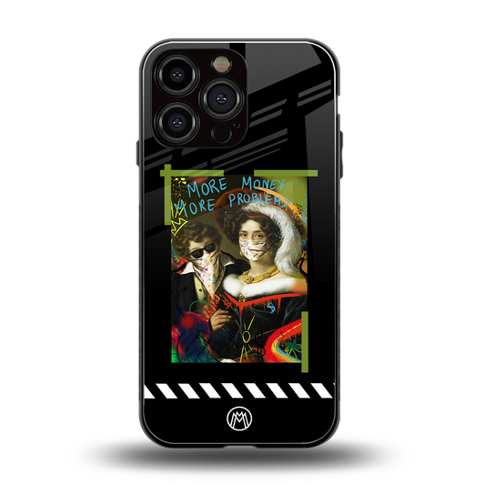 more money more problems back phone cover | glass case for iphone 13 pro max