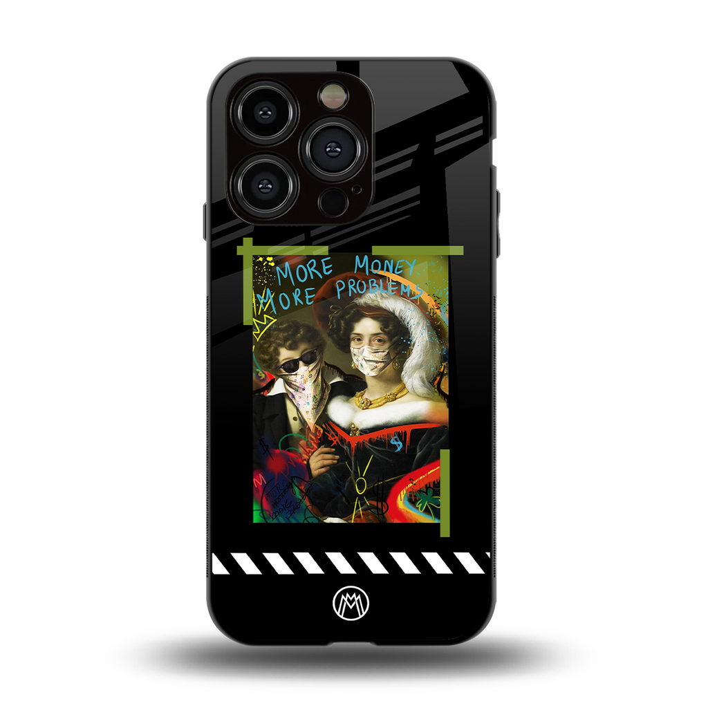 more money more problems back phone cover | glass case for iphone 13 pro