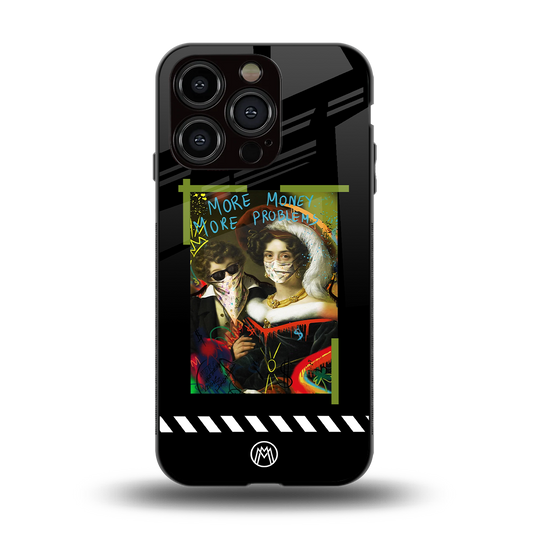 more money more problems back phone cover | glass case for iphone 13 pro