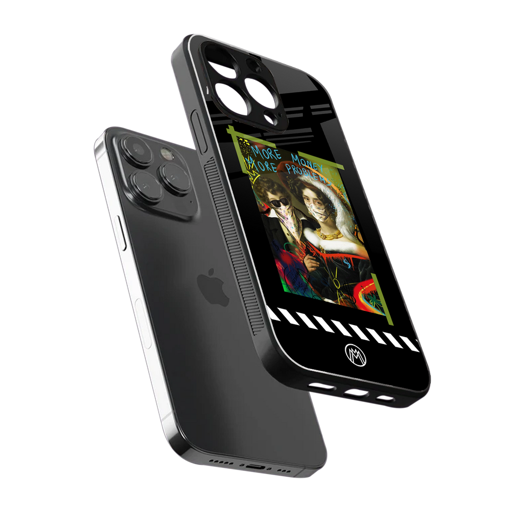 more money more problems back phone cover | glass case for iphone 13 pro