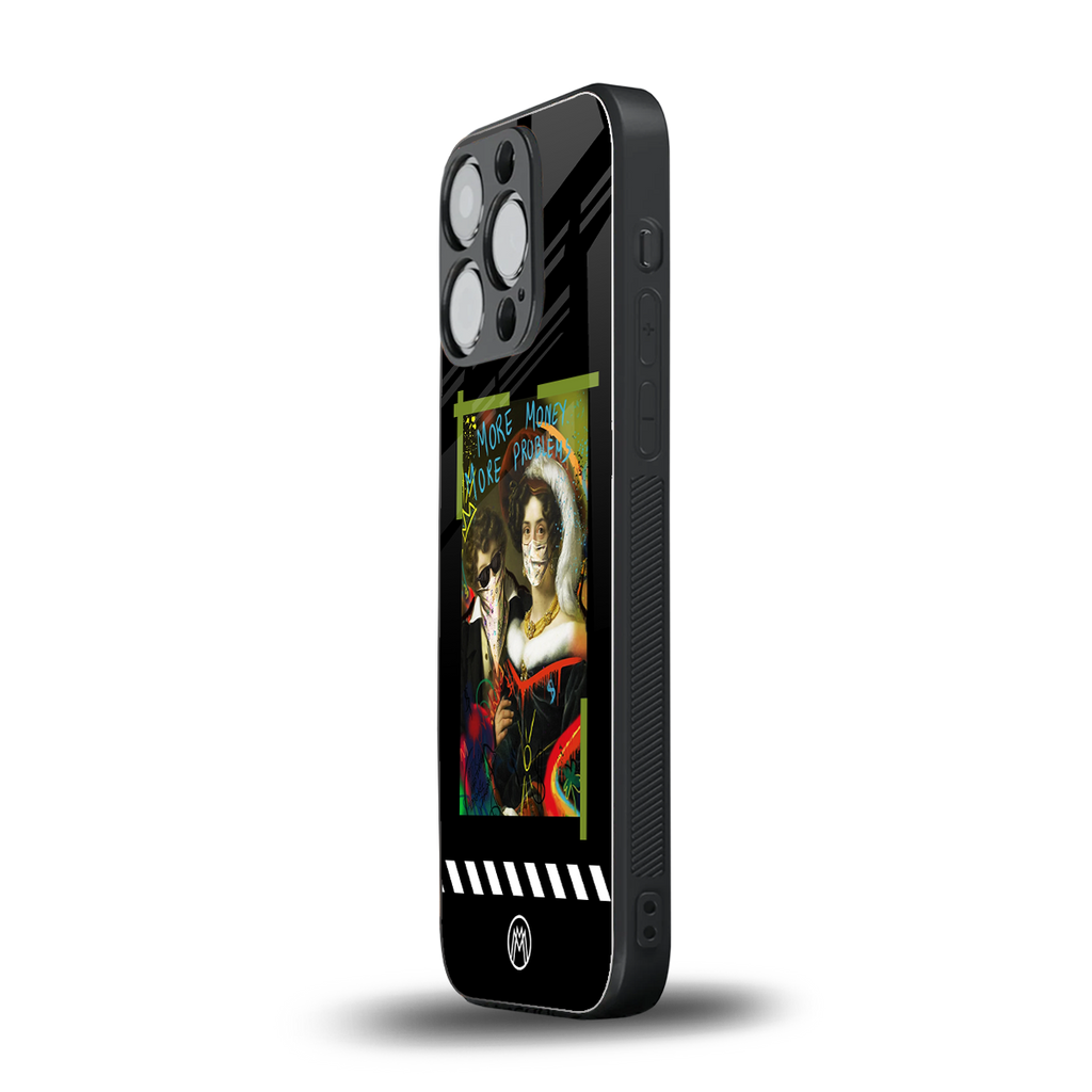 more money more problems back phone cover | glass case for iphone 13 pro