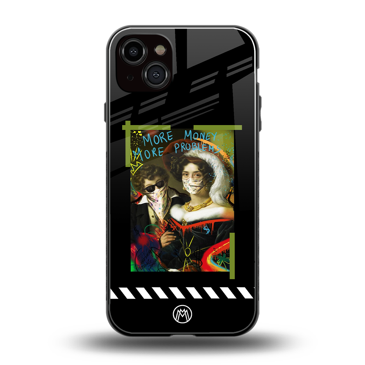 more money more problems back phone cover | glass case for iphone 15 plus