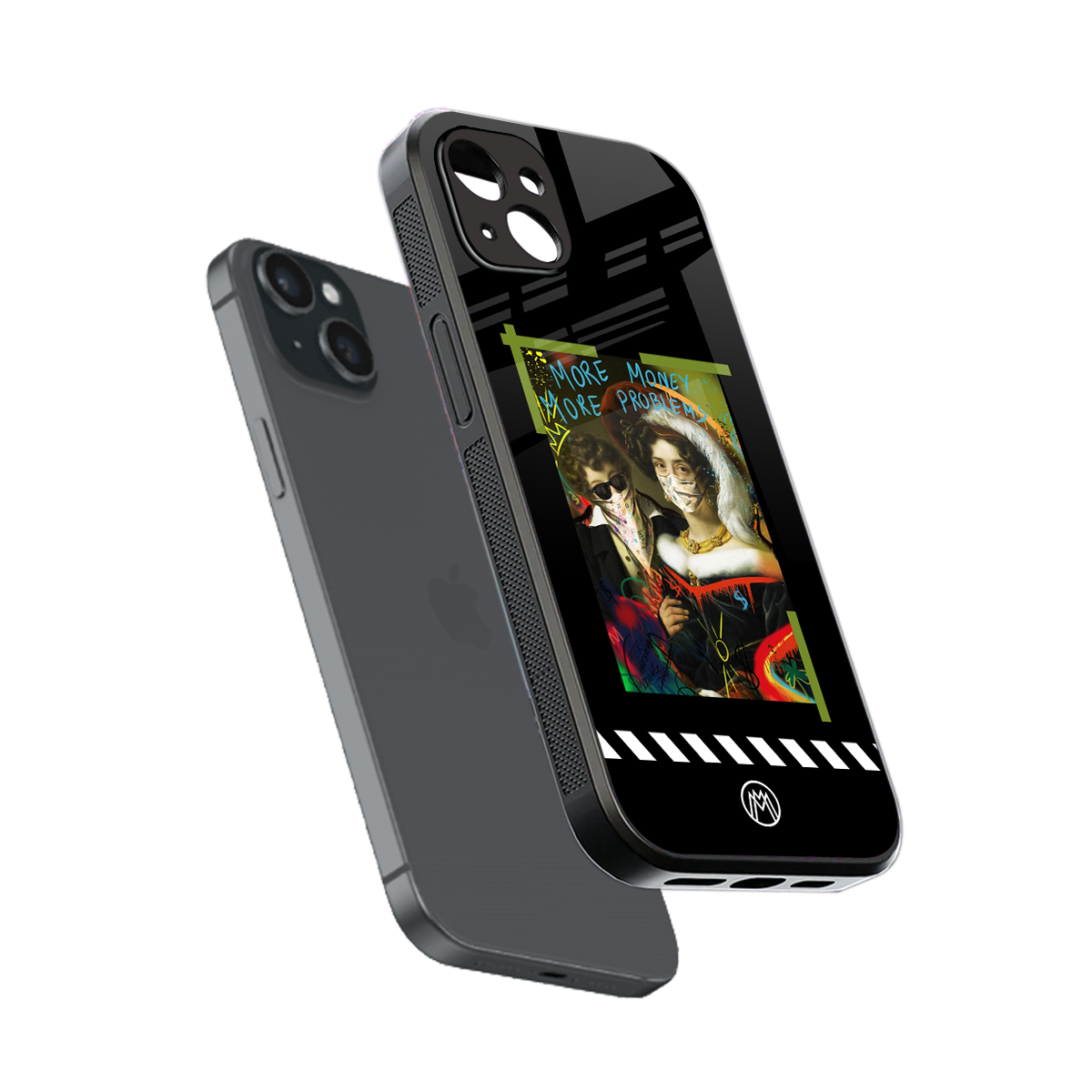 more money more problems back phone cover | glass case for iphone 15 plus