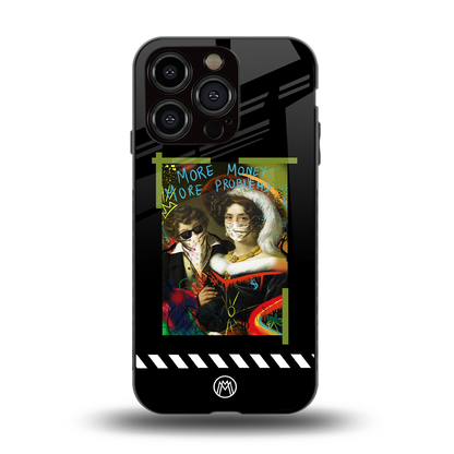 more money more problems back phone cover | glass case for iphone 14 pro