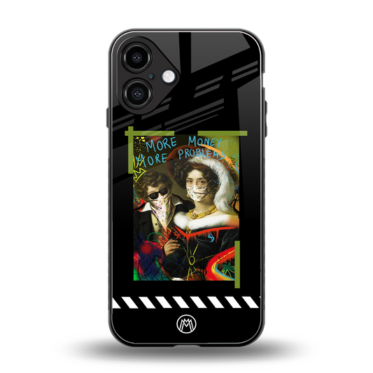 more money more problems back phone cover | glass case for iphone 16 plus