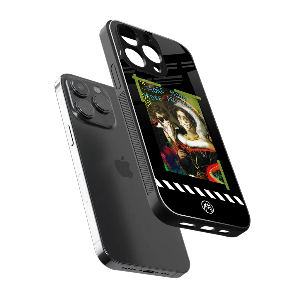 more money more problems back phone cover | glass case for iphone 16 pro max