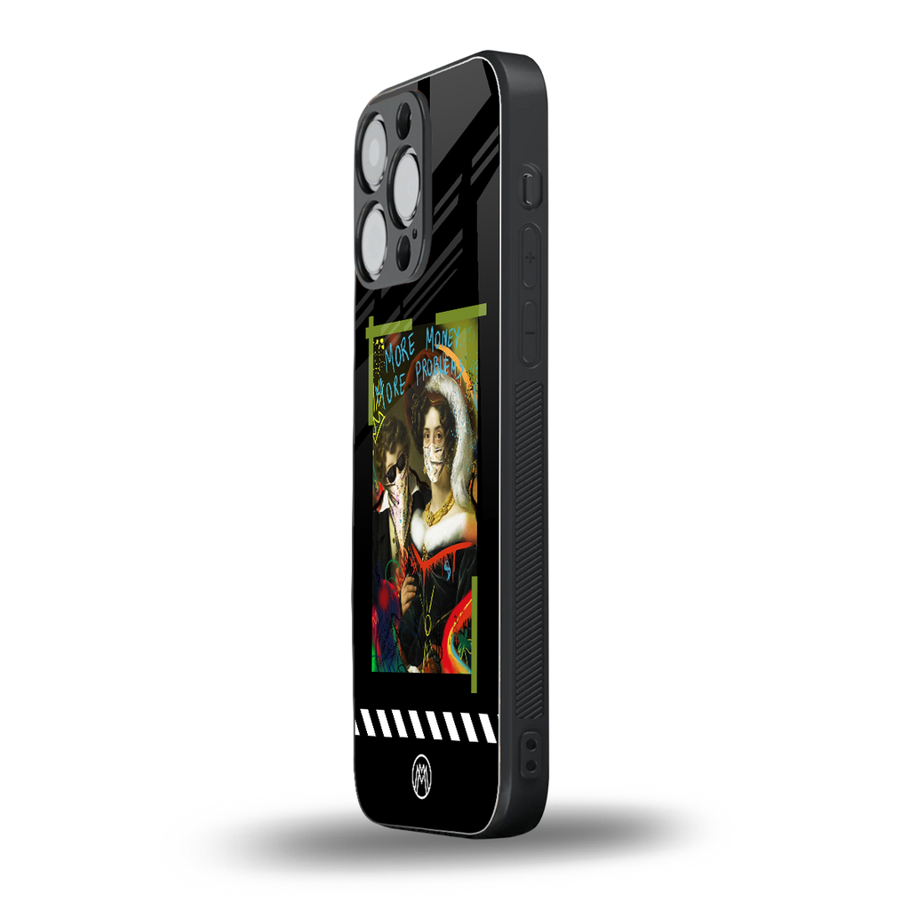 more money more problems back phone cover | glass case for iphone 16 pro max