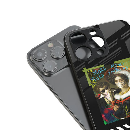 more money more problems back phone cover | glass case for iphone 13 pro max