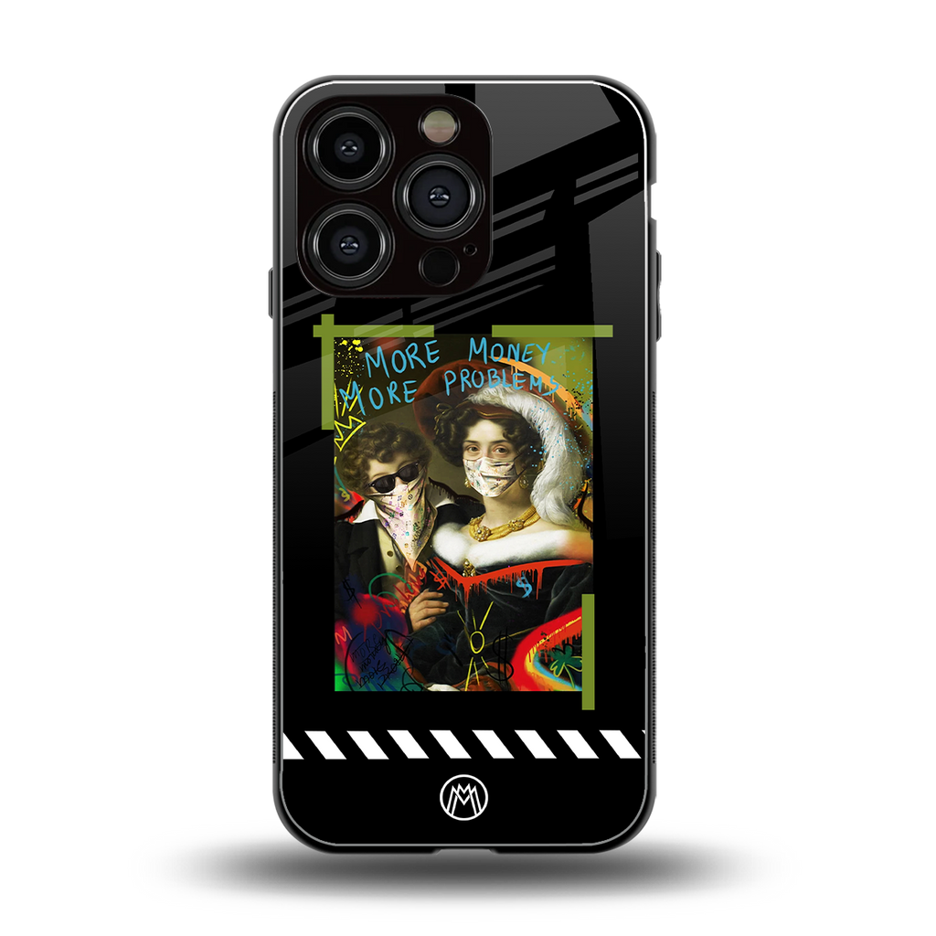 more money more problems back phone cover | glass case for iphone 16 pro