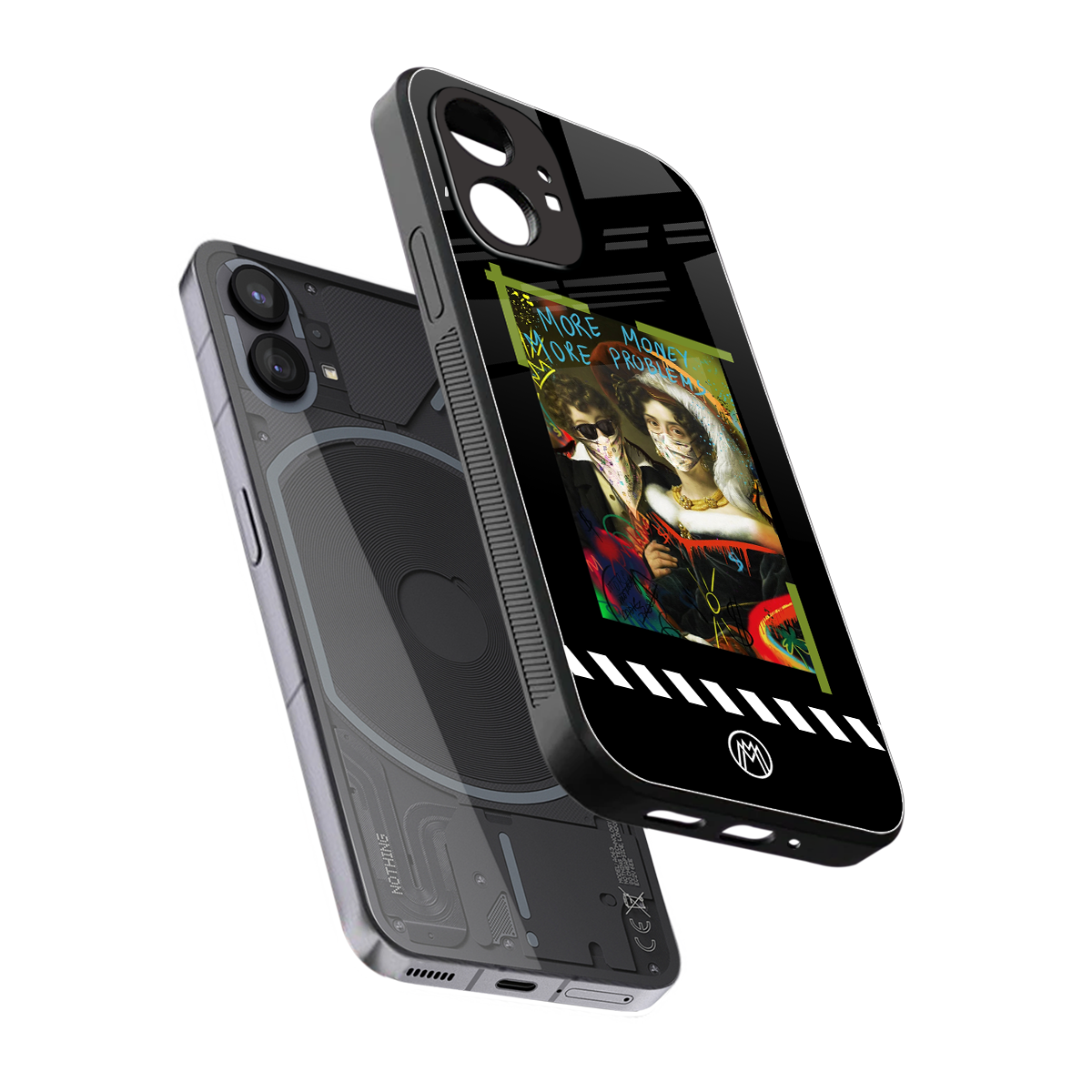 more money more problems back phone cover | glass case for nothing phone 1