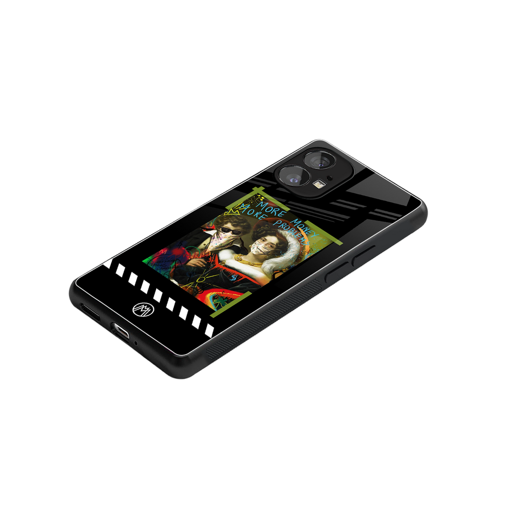 more money more problems back phone cover | glass case for nothing phone 1