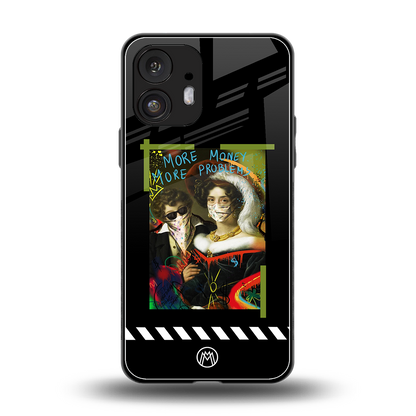 more money more problems back phone cover | glass case for nothing phone 2