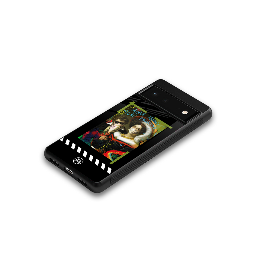 more money more problems back phone cover | glass case for Google Pixel 6A