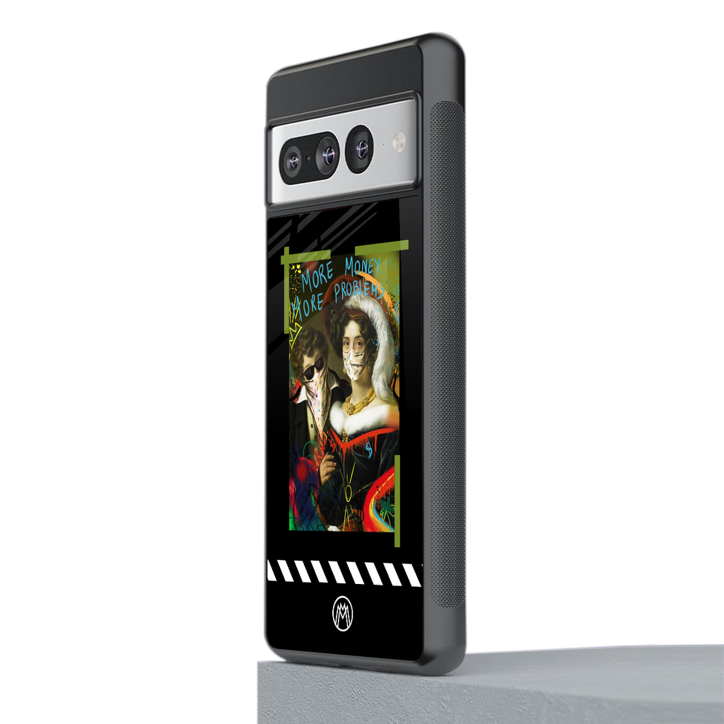 more money more problems back phone cover | glass case for google pixel 7 pro