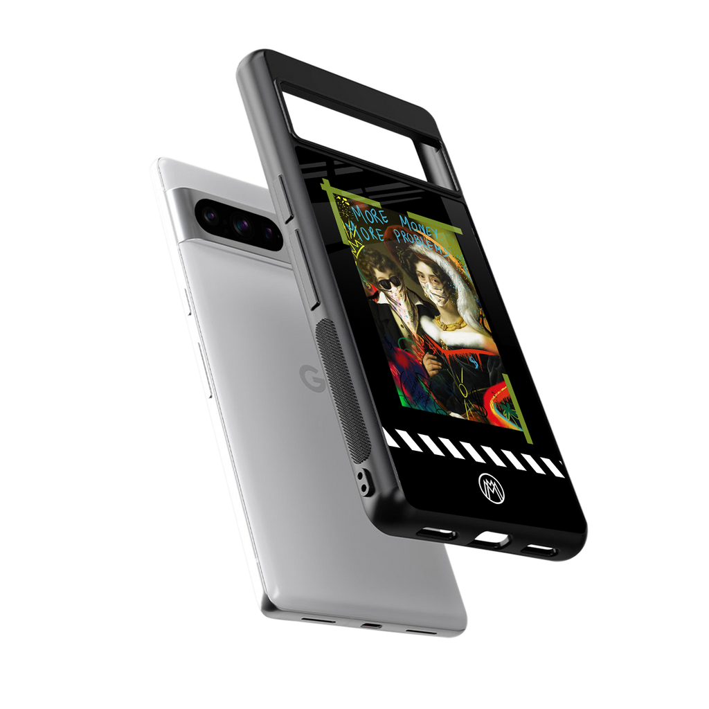 more money more problems back phone cover | glass case for google pixel 8 pro
