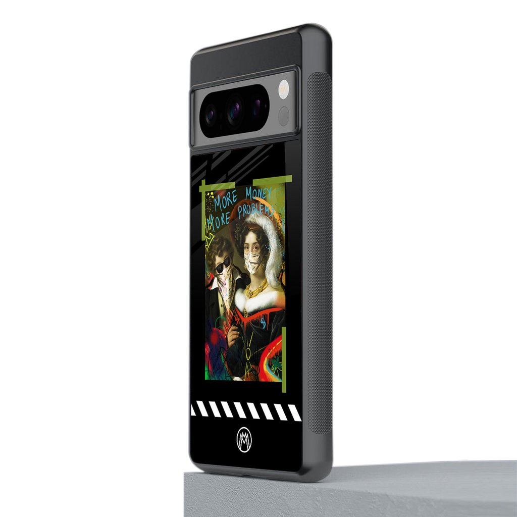 more money more problems back phone cover | glass case for google pixel 8 pro