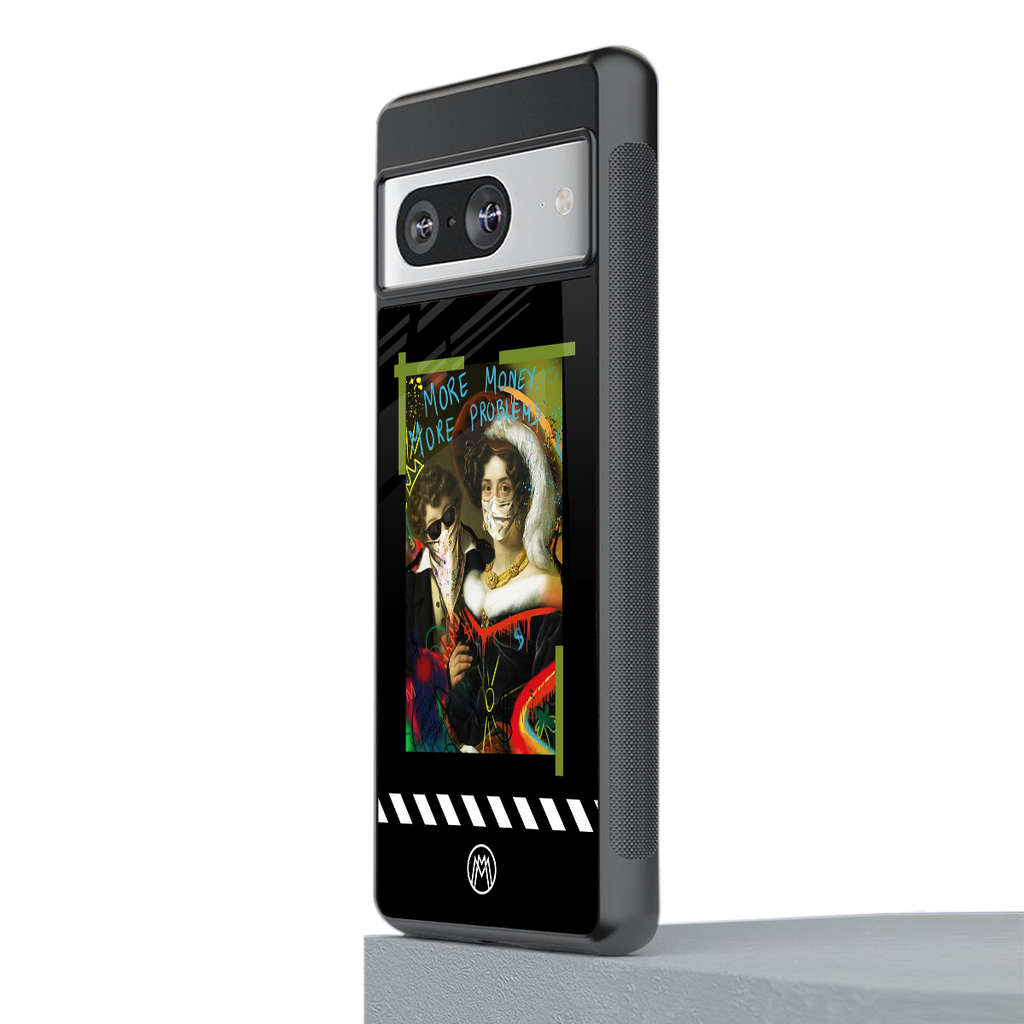 more money more problems back phone cover | glass case for Google Pixel 8
