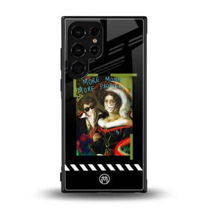 more money more problems back phone cover | glass case for samsung galaxy s23 ultra