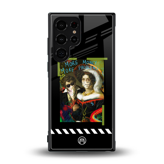 more money more problems back phone cover | glass case for samsung galaxy s23 ultra