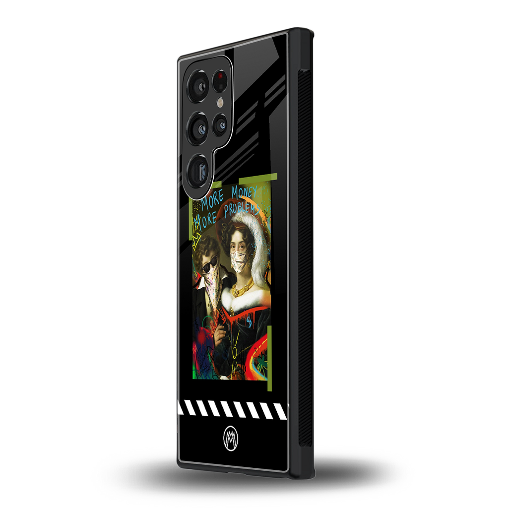 more money more problems back phone cover | glass case for samsung galaxy s23 ultra