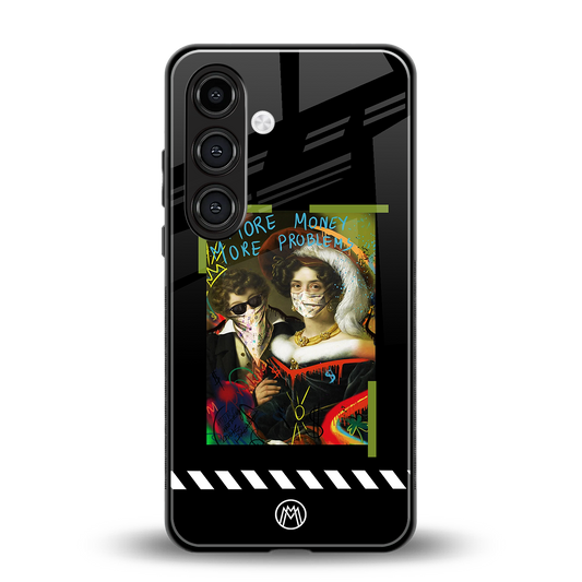 more money more problems back phone cover | glass case for samsung galaxy s24 fe