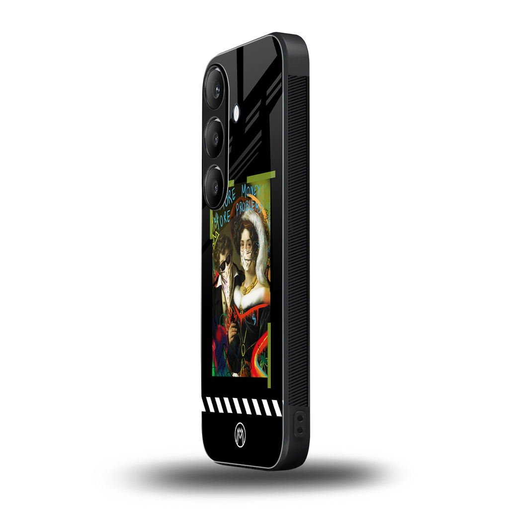 more money more problems back phone cover | glass case for samsung galaxy s25