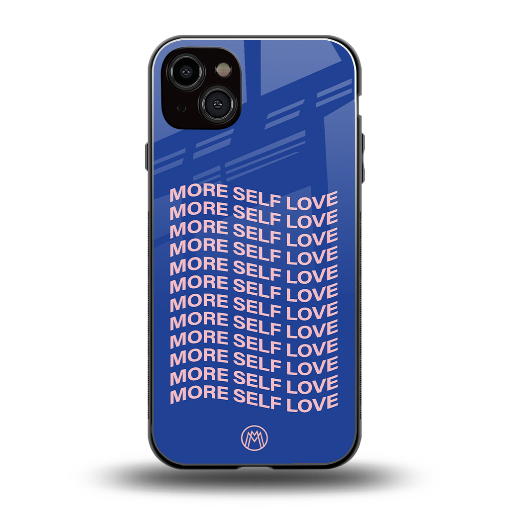 more self love back phone cover | glass case for iphone 14 plus