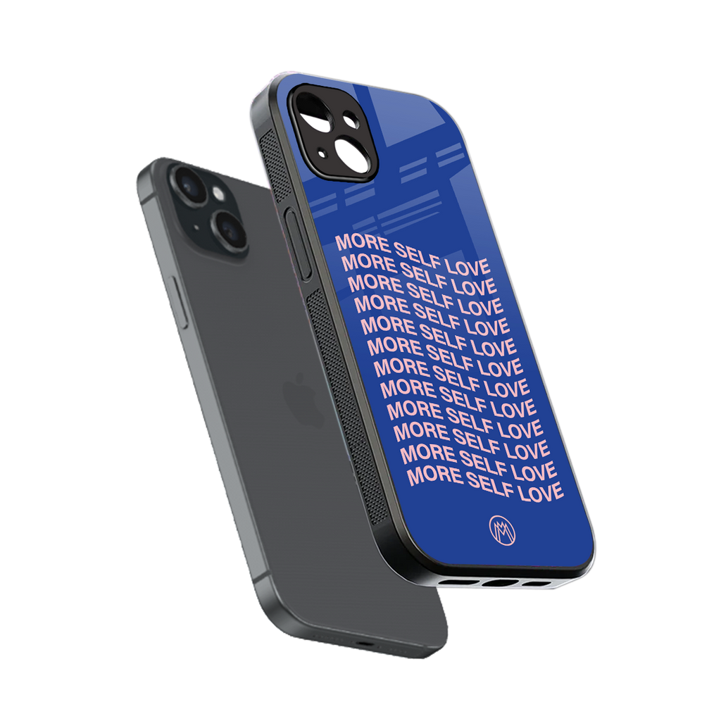 more self love back phone cover | glass case for iphone 14 plus