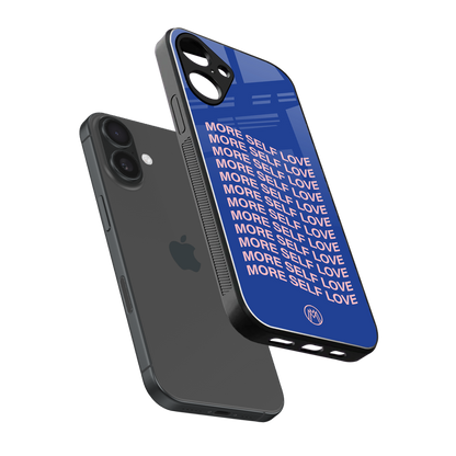 more self love back phone cover | glass case for iphone 16 plus