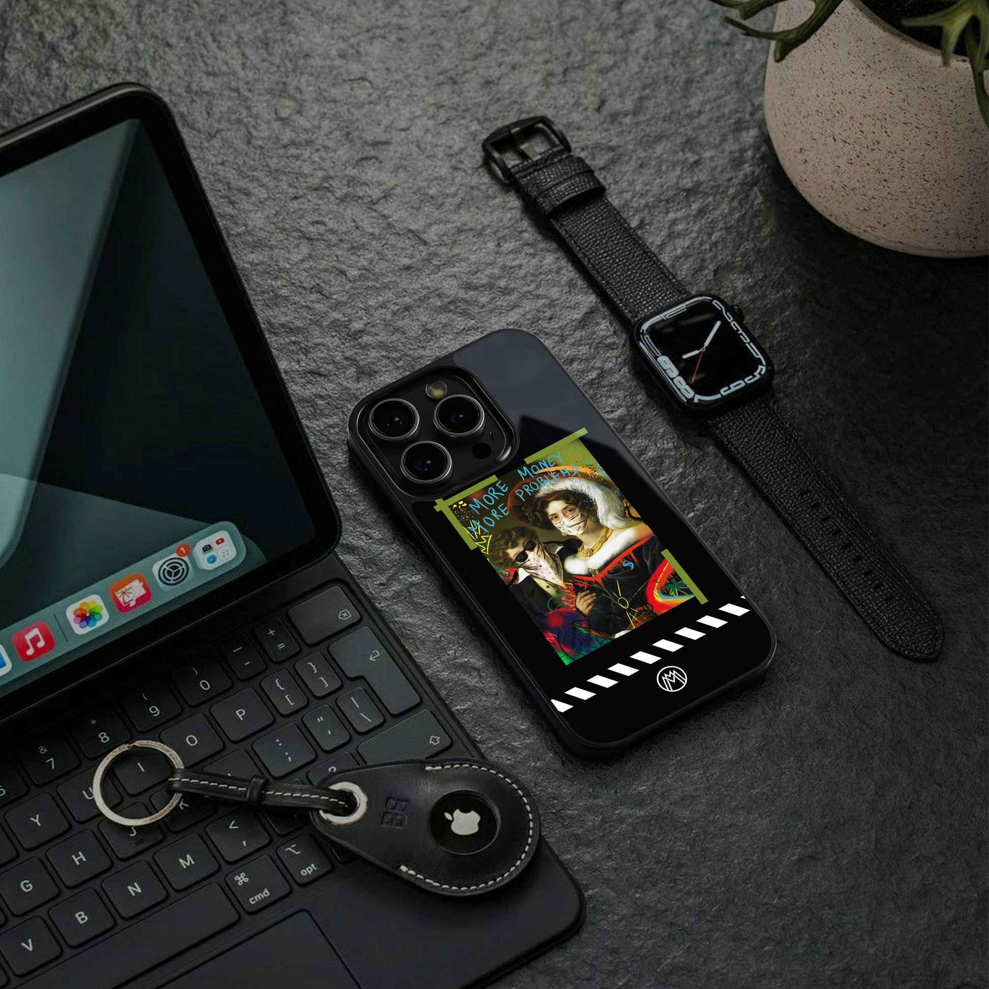 more money more problems back phone cover | glass case for iphone 13 pro max